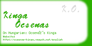 kinga ocsenas business card